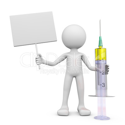 Man with a syringe with medicine