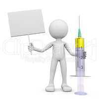 Man with a syringe with medicine