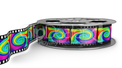 reel of film with color pictures