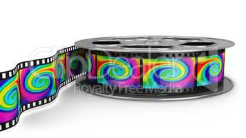 reel of film with color pictures