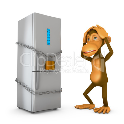 refrigerator and a monkey
