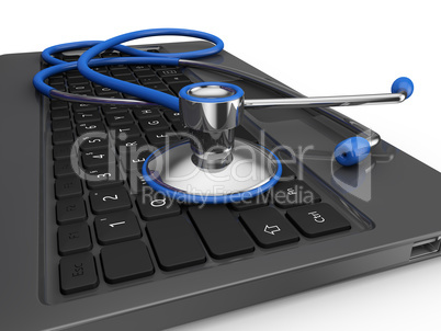 stethoscope on a laptop