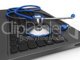stethoscope on a laptop