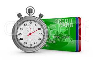 stopwatch and credit cards