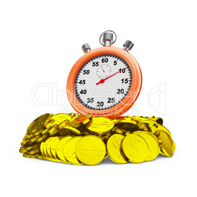 stopwatch on coins