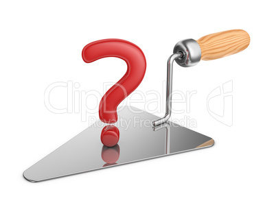 trowel and a question mark