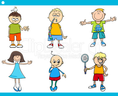 kids characters cartoon set