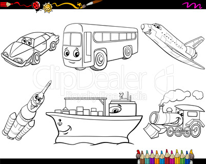 transport vehicles coloring page