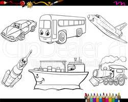 transport vehicles coloring page