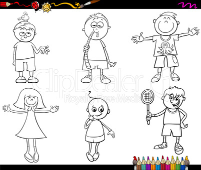 kids set coloring page