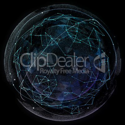 Global network internet technologies. Digital world map