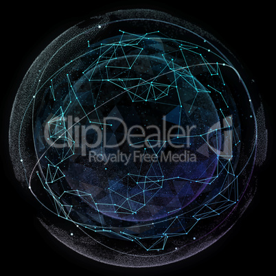 Global network internet technologies. Digital world map