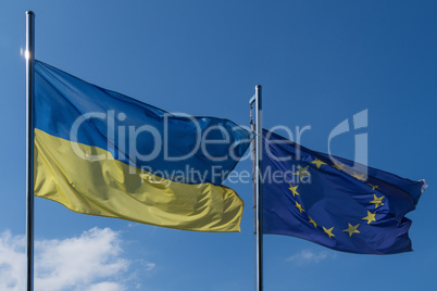 flag of the EU and Ukraine