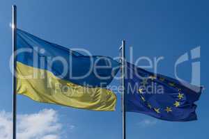 flag of the EU and Ukraine