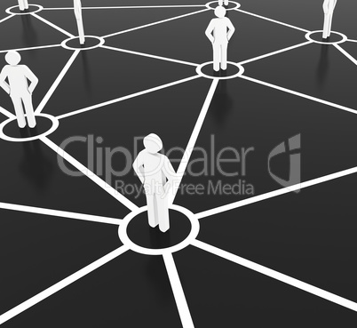 Group of people talking on global social networks