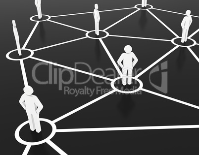 Group of people communicate in the commercial and business network
