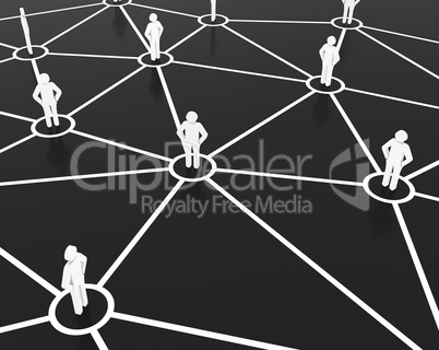 Group of people talking in social business network