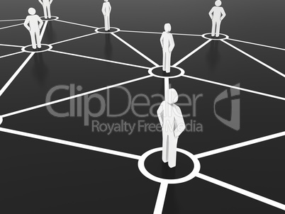 Group of people talking in social business network