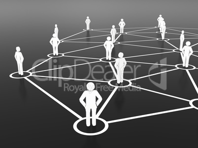 Group of people talking on global social networks
