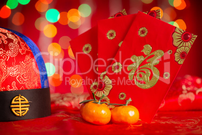 Chinese New Year decorations and red packets