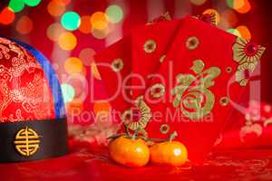 Chinese New Year decorations and red packets