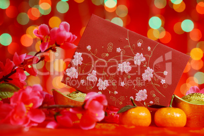 Chinese New Year festival in red background