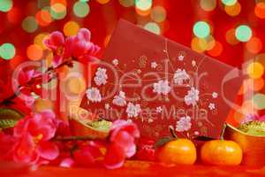 Chinese New Year festival in red background
