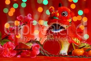 Chinese New Year design in red background
