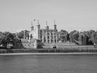 Black and white Tower of London