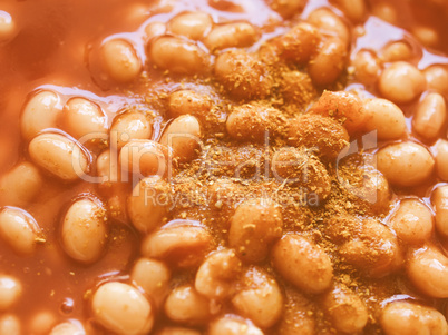 Retro looking Baked beans