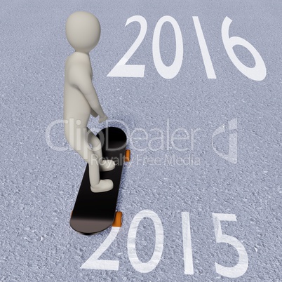 Human figure on skateboard moves in 2016