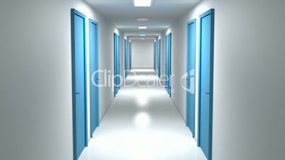 Walking through the corridor