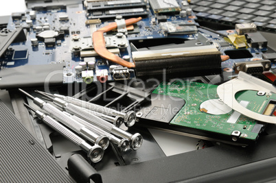 Disassemble the laptop and tools