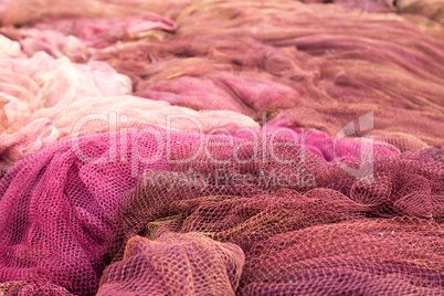 Red fishing nets