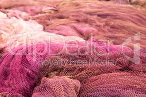 Red fishing nets
