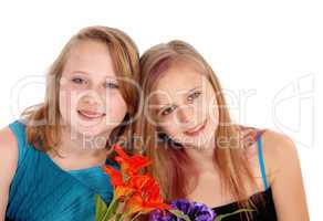 Portrait of two young sisters.
