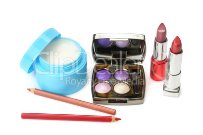 set of cosmetics