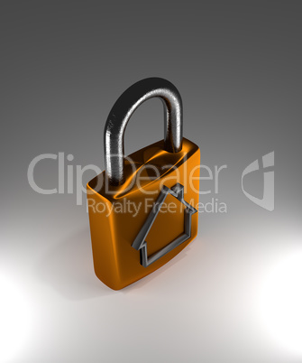 padlock with house shape