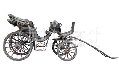 Horse drawn carriage isolated on white backhround