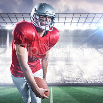 Composite image of sportsman playing american football