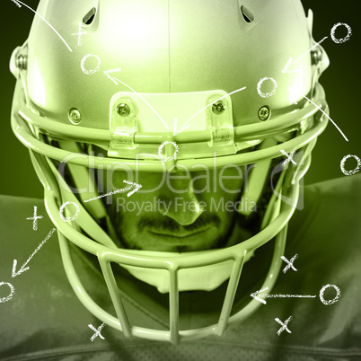 Composite image of confident american football player in red jer