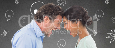 Composite image of angry business people shouting at each other