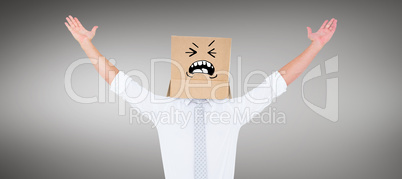 Composite image of anonymous cheering businessman