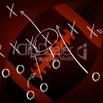 Composite image of american football standing on holder