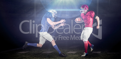 Composite image of american football players