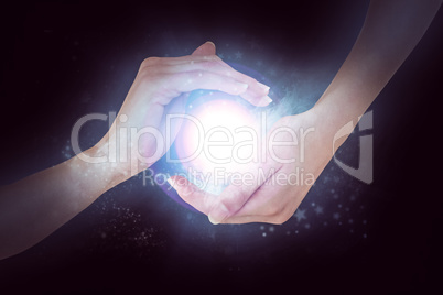 Composite image of hands showing