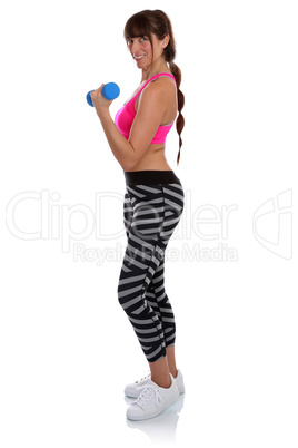 Sport Fitness Frau beim Workout Training mit Hantel Ganzkörper