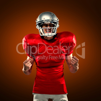 Composite image of irritated american football player in red jer