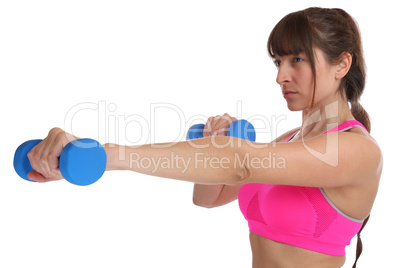 Kraft stark Stärke Fitness Workout Frau beim Sport Training mit