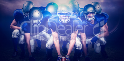 Composite image of american football players